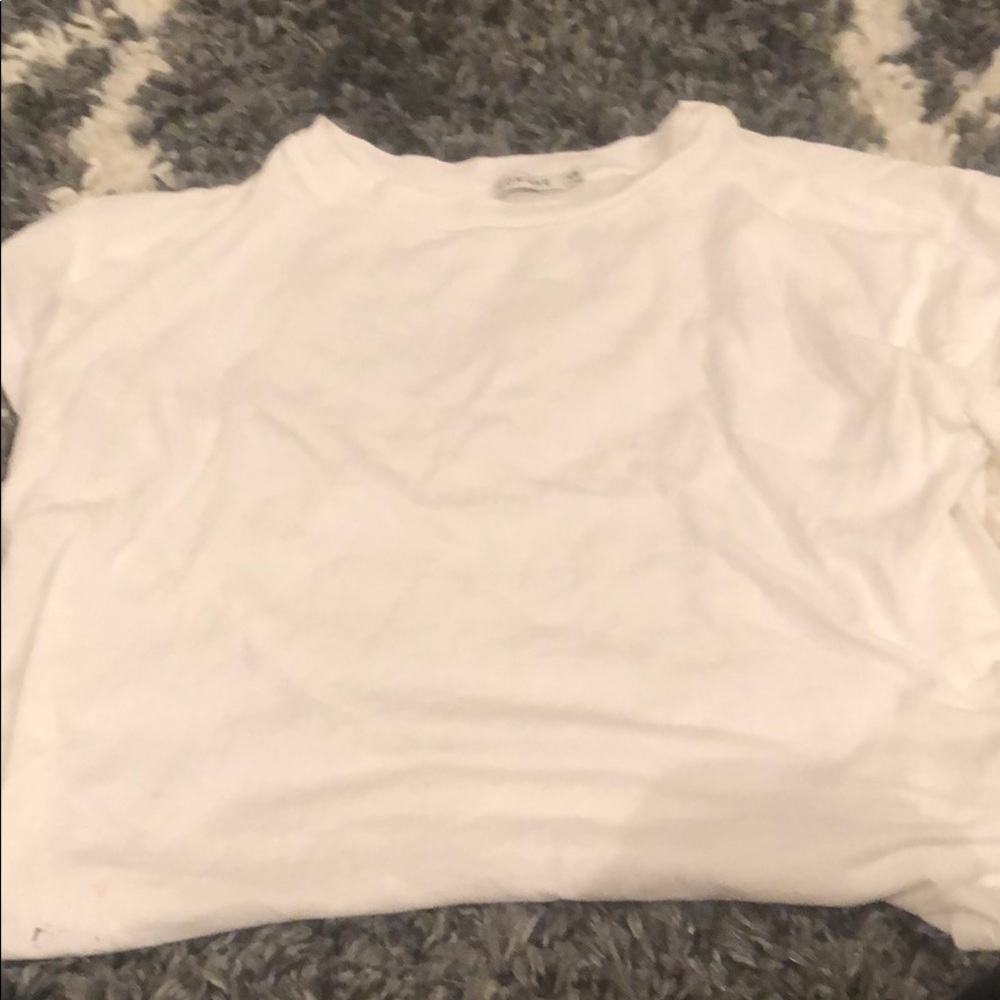 Plain white cropped shirt